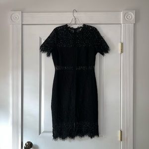 Black lace midi dress